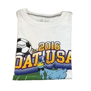 NWT GOAT USA Undefeated Soccer Champions T-Shirt White Boys Youth Large